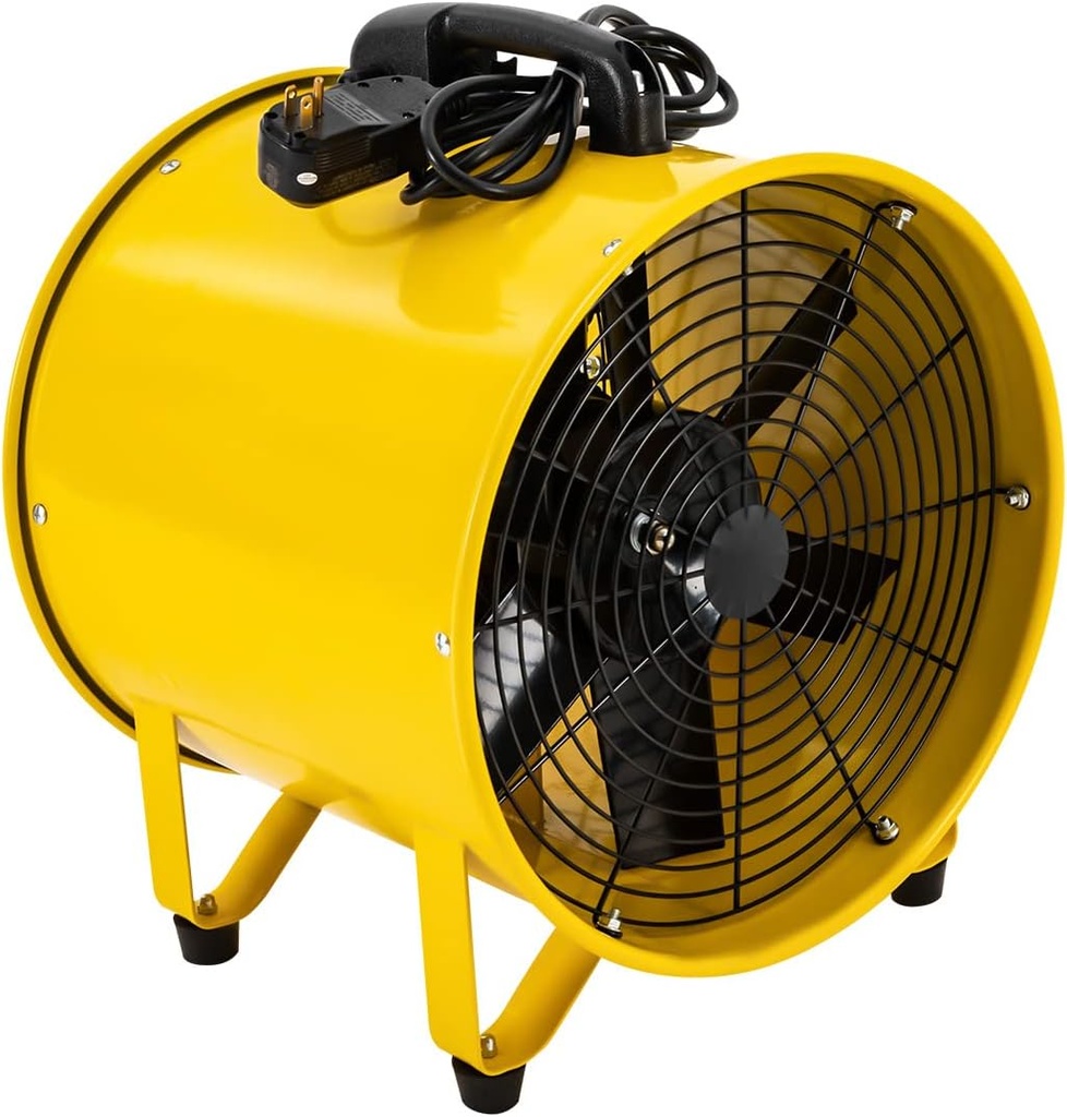 Portable Utility Blower Fan, 16 Inches, 1100W 2160 & 3178 CFM High Velocity Ventilator with 32.8 ft/10 m Duct Hose, Portable Ventilation Fan, Industrial Ventilator for Exhausting at Home and Workplace