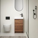 SSLine Freestanding Bathroom Vanity with Sink Set,18" Modern Bathroom Storage Cabinet with Door,Undermount Ceramic Vessel Sink with Wood Frame