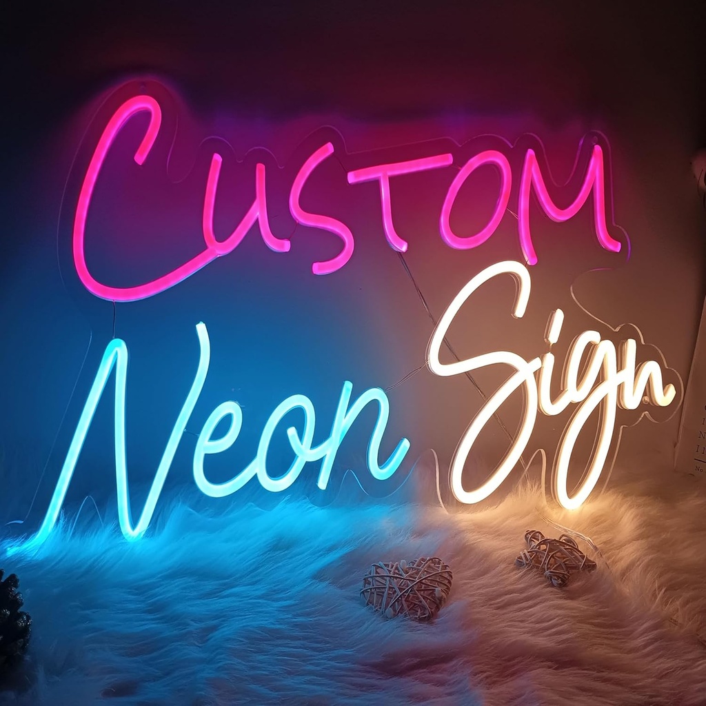 Custom Neon Sign, Neon Sign Customizable for Birthday Wedding Party Gift,Bar Personalized Neon Sign for Wall Decor Length 10inch to 60inch
