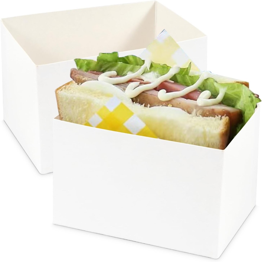 Kraft Sandwich Packaging Boxes 200 Pcs Sandwich Paper Boxes,Take Out Food Containers,Toast Holding Bread Tray for Restaurant, Picnic and Party