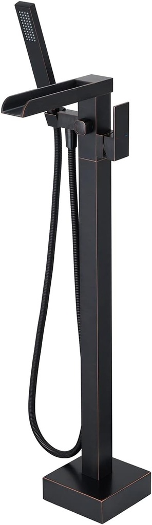 Freestanding Bathtub Faucet, Wintap Waterfall Freestanding Tub Faucets Brass Floor Mount Tub Filler, Oil Rubbed Bronze (WT-B830ORB)