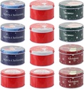 Angoily 12PCS Christmas Cookie Tins with Lids for Giving, Christmas Holiday Printed Round Metal Tins with Lids for Cookies, Candy, Food Presents for Xmas Holiday Party Supplies (Mixed Color)