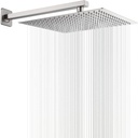 GGStudy Rain Shower Head Brushed Nickel with Extension Arm 16 Inch Square Shower Head with 16 Inch Shower Arm Large Stainless Steel Rainfall Showerhead Waterfall Full Body Coverage