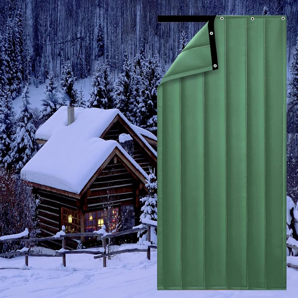 Winter Thermal Insulated Door Curtain, Doorway Screen Cover Privacy Blackout,Heavy Duty Soundproof Cold Protection Temporary Door Divider for Patio, Kitchen, Bedroom, Air Conditioner Room