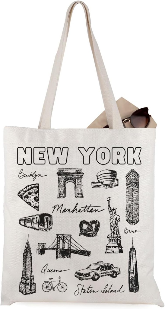 WCGXKO New York City Themed Gift Bachelorette Party Gift New York Vacation Tote Bag