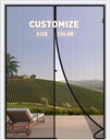 MAGZO Customize Magnetic Screen Door 40" - 50" Width, Sturdy Custom Magnets Double Mesh Door Screen Curtain with Full Frame Hook & Loop for Patio Entrance