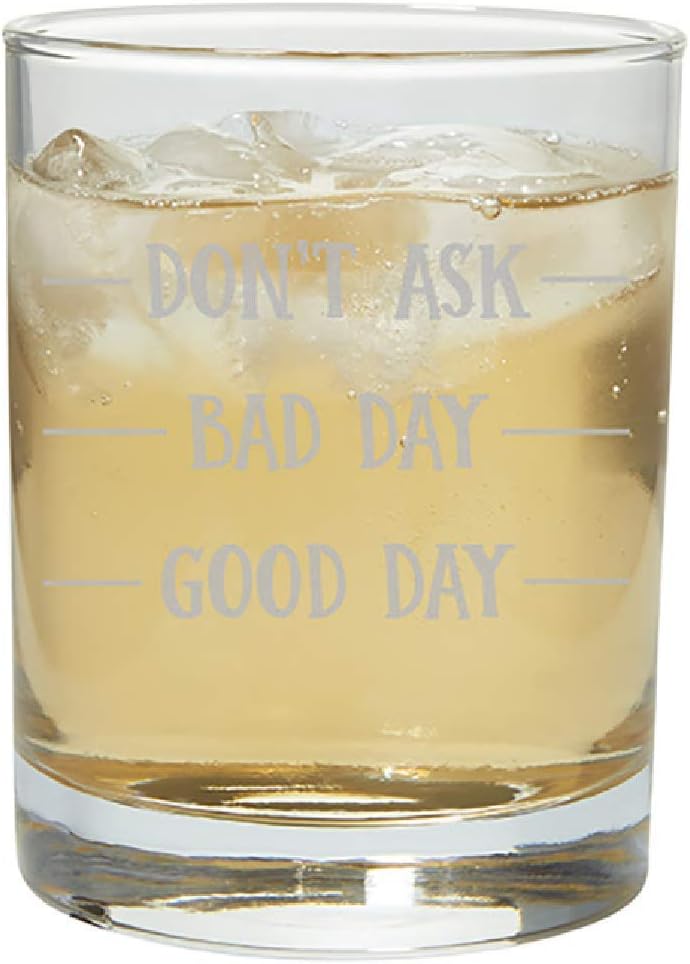 Carson 23709 Don't Ask Rocks Glass, 12-ounce, Clear