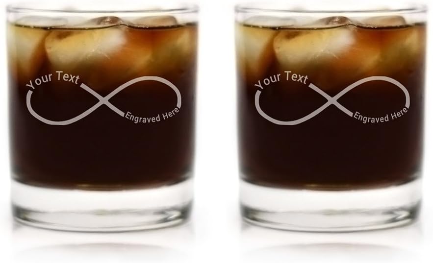 Custom Engraved Couples Infinity Cocktail Glasses - Set of Two