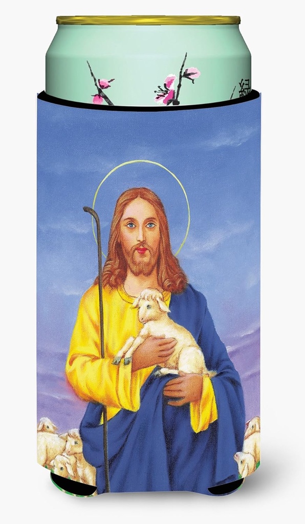 Caroline's Treasures AAH8215TBC Jesus The Good Shepherd Holding a Lamb Tall Boy Hugger Can Cooler Sleeve Hugger Machine Washable Drink Sleeve Hugger Collapsible Insulator Beverage Insulated Holder