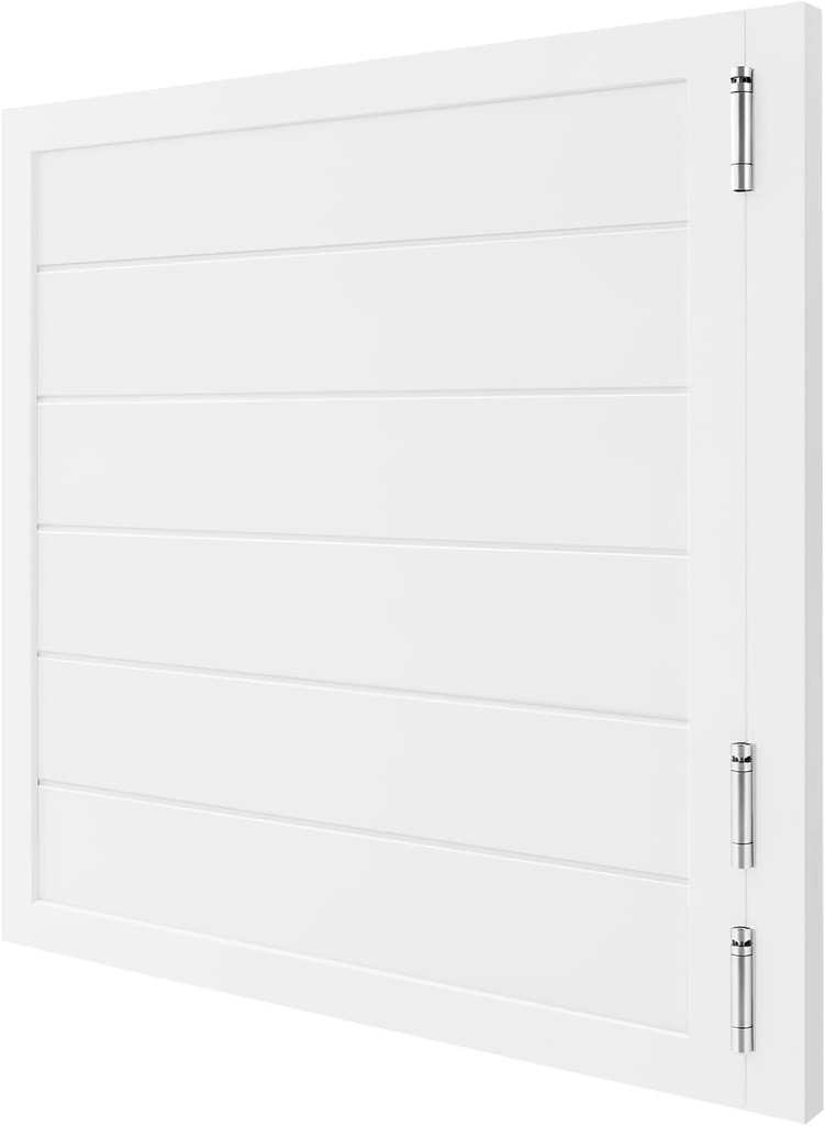 White Swinging Door Cafe Door, 35.4x35.4in Counter Single Swinging Doors White Pine Finished Swinging Door Pine Wood Saloon Door with 3 Stainless Steel Hinges for Kitchen Bar Cellar Porch Barn