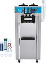 Happybuy Commercial Ice Cream Machine, 1800W, 21-31 L/H Output, 3-Flavor Freestanding Soft Serve Maker, 2 x 5.5L Stainless Steel Cylinders, LED Panel, Auto Clean and Pre-cooling, for Restaurant Bars