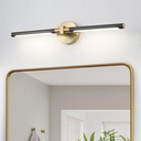 Alynzee Upgrade Black and Gold Vanity Light, 18W Brighter 24" Gold Bathroom Light Fixtures Linear Modern LED Bathroom Vanity Lighting Fixtures Over Mirror Light Bar Sconce, 360° Rotable 4000K CRI 90+
