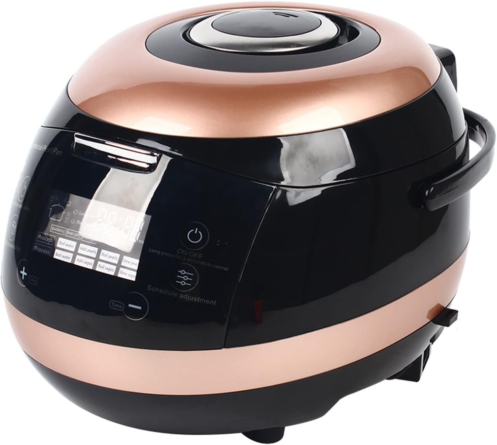 5L Automatic Boba Cooker, 110V Pearl Pot Pearl Tapioca Cooker, Adjustable Time & Temperature, Large Capacity, Commercial Boba Cooker Machine for Pearl Pot Milk Tea, Black