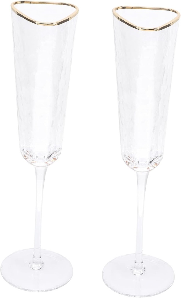 2pcs Flutes Wedding Crystal Flutes for Bridal and Groom for Toasting Festive Occasions