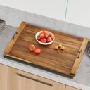 30 x 22 Inch Acacia Wood Noodle Board - Stove Top Cover with Handles, Electric & Gas Stove Compatible, Counter & RV Use, Decorative Tray