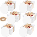 12PCS 12x12x8 In Tall Cake Boxes with Boards—(6 Boxes with window & 6 Borads & 70ft Silk Ribbon) Large Square Baking Boxes for Christmas,Birthday Party, Wedding, Valentine's Day