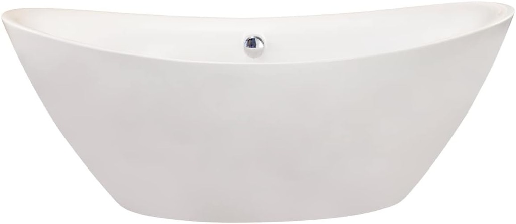 Allegra 71" x 34" Freestanding Soaking Acrylic Bathtub in White