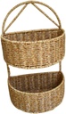 Imitation Rattan Wall Mounted Basket Sundries Storage Organizer,Kitchen Organizing, Woven Wall Hanging Basket for Home Porch, 2 layers