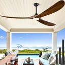 ABZ 72 Inch Ceiling Fans with Lights, Solid Wood Propeller Large Ceiling Fans with Lights and Remote Control 3 Blades Outdoor Ceiling Fan High cfm for Patios Gazebo Indoor Farmhouse, Walnut Wood