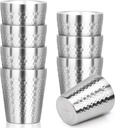 Stainless Steel Cups Double Wall, 10 oz Insulated Tumbler, 8 Pack Unbreakable Stackable Water Tumblers Vacuum Insulated Metal Cup Premium Drinking Glasses for Travel Camping Home Outdoor