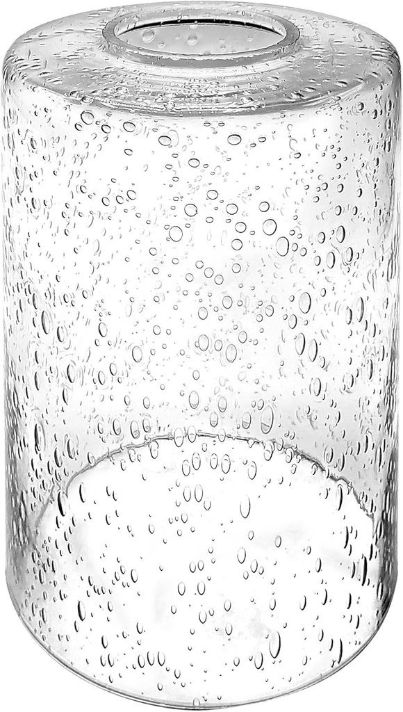 ECUDIS Bubble Glasses Light Shade Cylinder Lamp Shade Replacement with 1-5/8-inch Fitter, Lighting Fixture Accessory Clear Glass Globes, 1 Pack