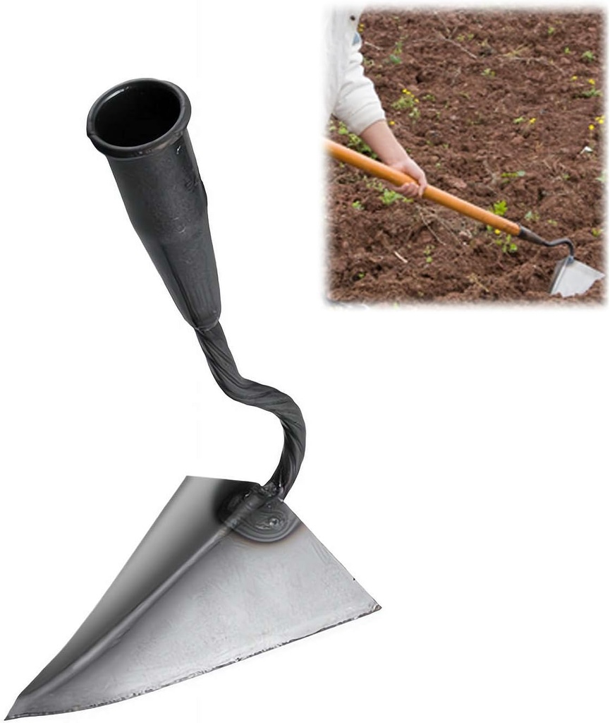 Triangle Hoe Garden Tool, Flower Planting Hoe Vegetable Planting Hoe, Durable and Effective Stainless Steel Landscaping Hoe,Triangle Hoe Head Iron Gardening Hoe for Digging,Weeding (M)