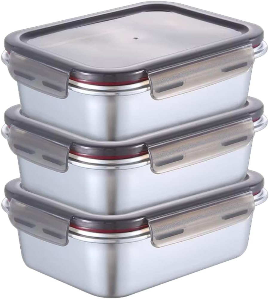 Stainless Steel Food Containers with Lids, Meal Prep Containers Reusable Freezer Storage Containers Lunch Containers Home Improvement Lunch Box Containers, Home Storage Kitchen Storage (22oz / 650ml)