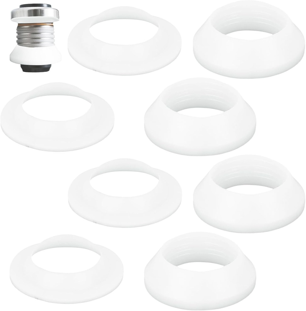 8pcs Sink Drain Gaskets, Sink Top and Bottom Washers Silicone Leak-Proof Waste Pipe Seal Rings Universal Kitchen Basin Drain Gasket Replacement Parts for Bathroom Kitchen