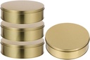 4Pcs Christmas Cookie Tin Set with Lids Decorative Metal Storage Tins for Candy and Treats Holiday Biscuit Containers Round Design Suitable for Festive Gifting