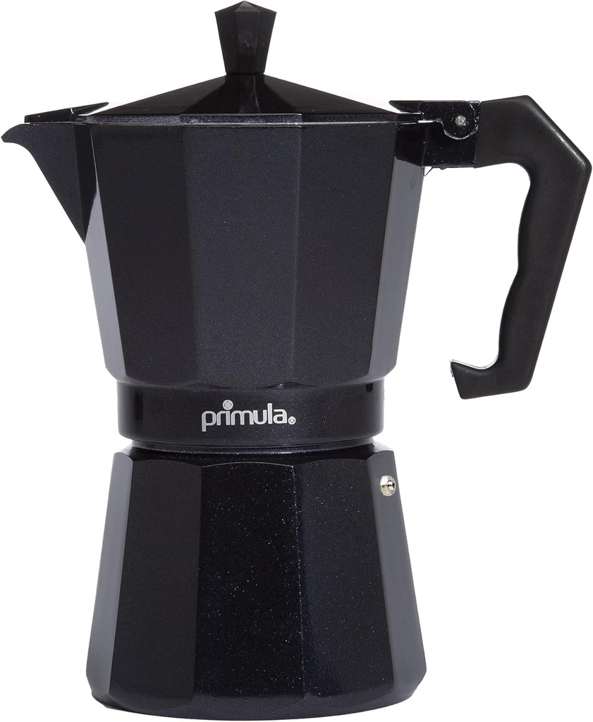 Primula Classic Stovetop Espresso and Coffee Maker, Moka Pot for Italian and Cuban Café Brewing, Greca Coffee Maker, Cafeteras, 6 Espresso Cups, Black