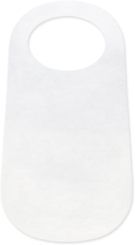 KREAL Adult Bib for Eating (White) | Dining Clothing Protectors for Restaurant, Disposable Plastic Aprons for Food Service