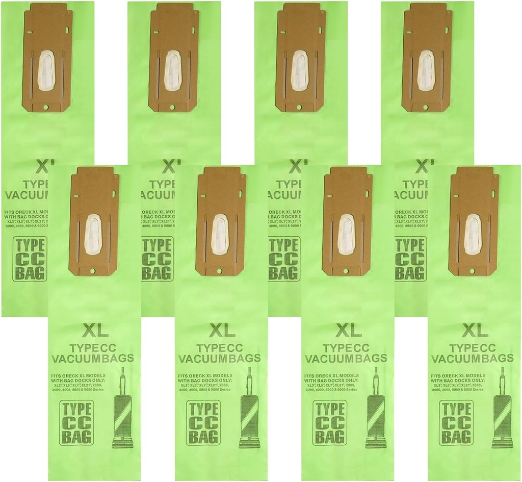 8 Pack HEPA Vacuum Cleaner Bags Fit for Oreck type CC vacuum bags,XL.Fit All Oreck XL Upright Vacuum