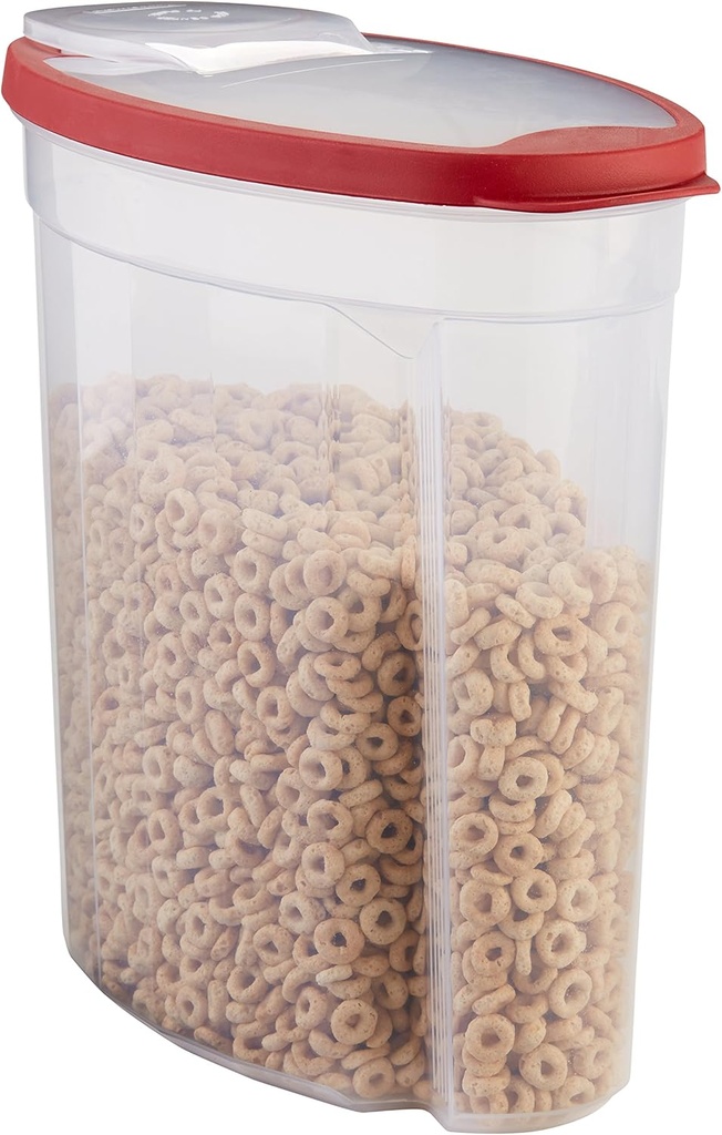 Rubbermaid Flex and Seal Cereal Keeper, 1.5 Gallon, BPA-Free, Clear with Red Lid, Airtight