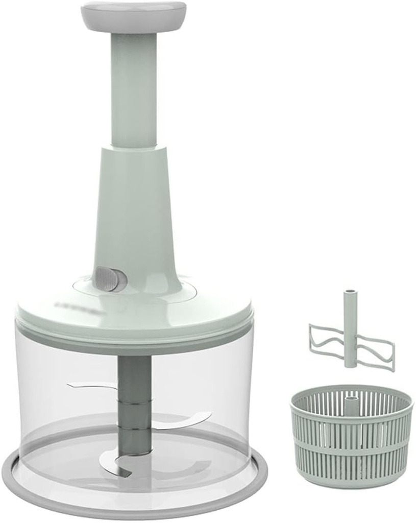 Mini Portable Veggie Chopper,Push-Type Chopper/Manual Food Processor, Suitable for Meat, Onion, Garlic, Walnut, Fruit and Vegetable Grinder, Garlic Press, Chopper/Nut Mincer, Walnut Mincer,with Drain