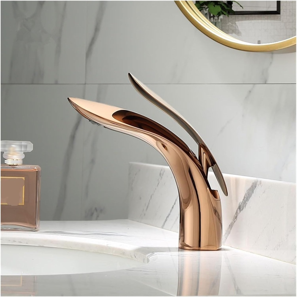 Solid Brass hot and Cold Water Bathtub Single Handle Single Hole Sink Faucet (Color : SLT120R)