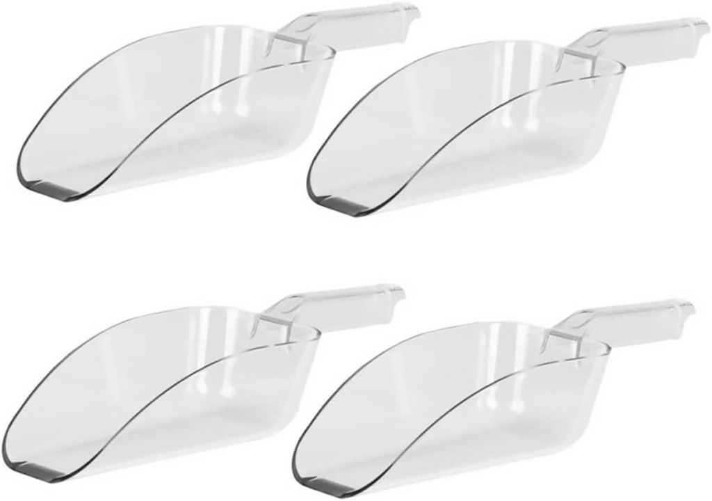 BESTYASH 4pcs Shovels for Kitchen Use Lightweight Plastic Food Scoops for Popcorn Pet Random Handle Colors Dishwasher Safe