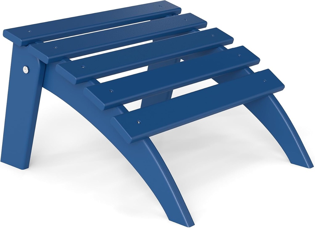 Adirondack Ottoman, Folding Adirondack Ottoman for Adirondack Chair, HDPE All Weather Outdoor Footstool for Patio, Backyard, Porch, Garden, Navy Blue