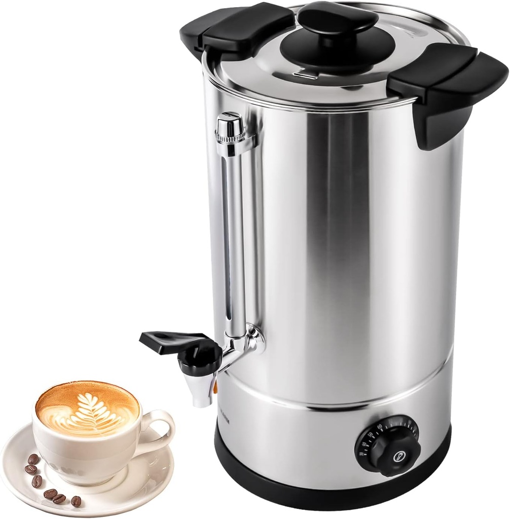 Coffee Maker, Coffee Pots, Coffee Urns stainless steel, Coffee Machines with Filter and Faucet, Commercial Hot Water Dispense Boiler, Instant Boiling Machine, Heater Electric Temperature Control (10L)