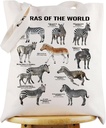 WZMPA Zebras Tote Bag Zebras Lover Gift Zebras Of The World Reusable Grocery Bag Zebras Species Merchandise (Zebras World-T)