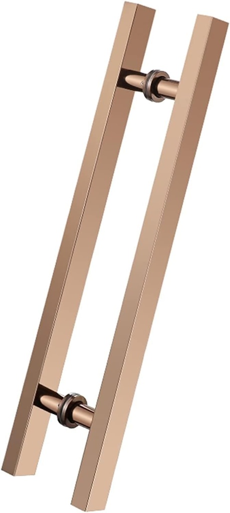 ETULLE Stainless Steel Door Handle Set,H Shape Double Sided Push Door Handle with All Installation Fittings,Indoor and Outdoor Entry Barn Bar (Color :Rose Gold,Size :60cm/23.6in-40cm)