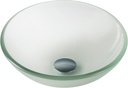 KRAUS Round Frosted Glass Vessel Bathroom Sink, 14 inch GV-101FR-14