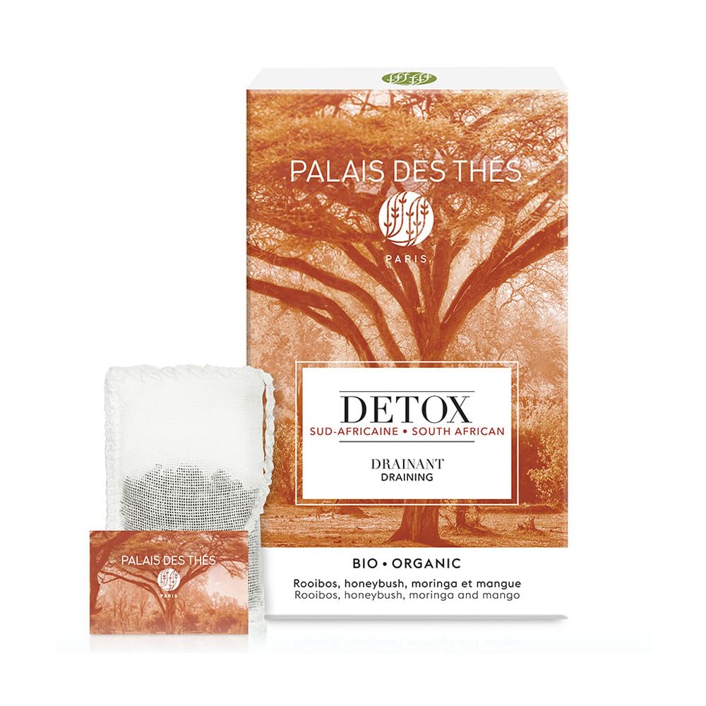 Palais des Thés Rooibos Tea - Organic South African Wellness Caffeine-Free Herbal Tea with Honeybush, Moringa & African Mango - Premium Tea Bags, Serves 20 Cups