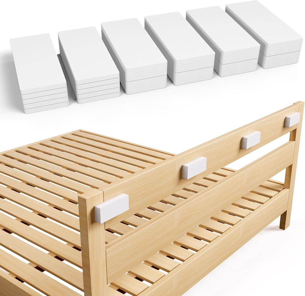 18Pcs Headboard Stoppers for Wall, IPEROT EVA Foam Anti Shake Furniture Pads, 8Pcs (15mm) + 10Pcs (5mm) Wall Protector, Bed Noise Stoppers, Anti-Vibration and Headboard Bumpers, Felt Couch Stoppers