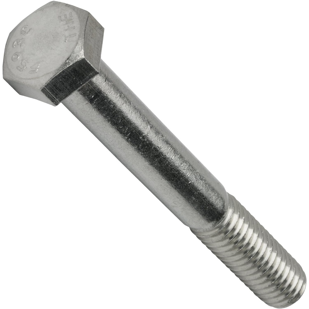1/2-13 x 4 Hex Head Cap Screw Bolts, External Hex Drive, Stainless Steel 304, Partially Threaded, Stainless Steel, Quantity 10 by Fastenere