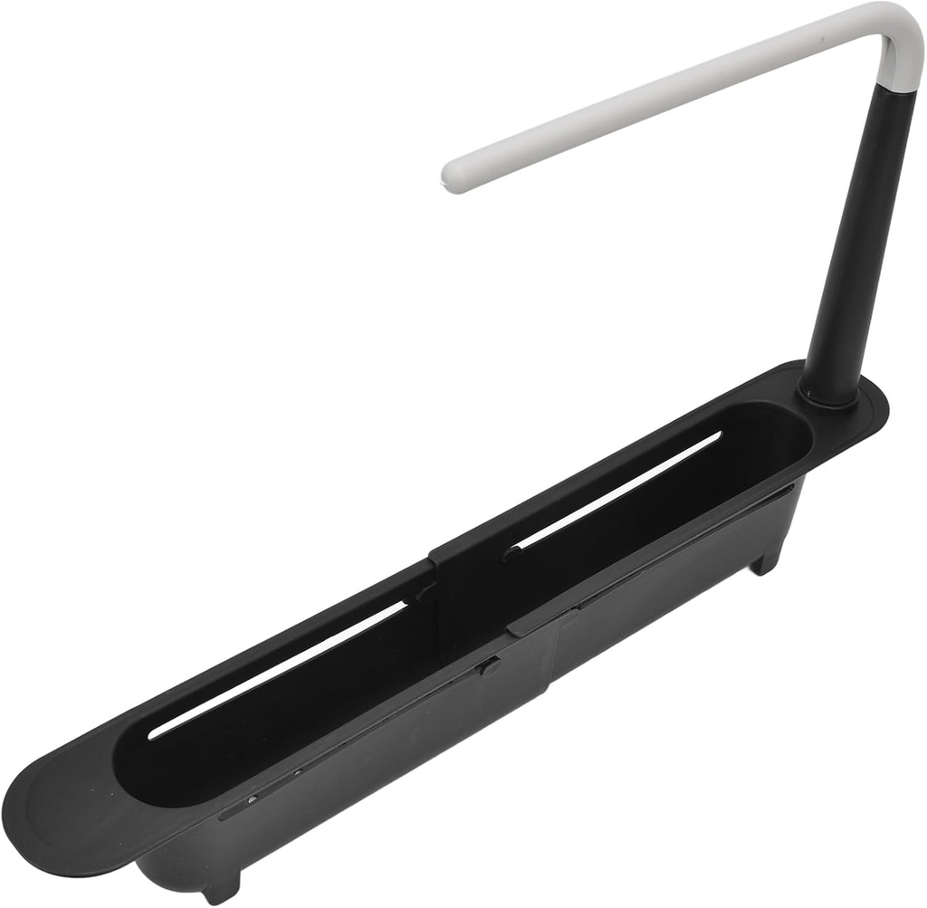 Telescopic Sink Storage Rack, Sink Organizer PP Kitchen Sink Drain Basket Sink Storage Rack Sink Storage Sink Organizer for Kitchen Sink (Black)