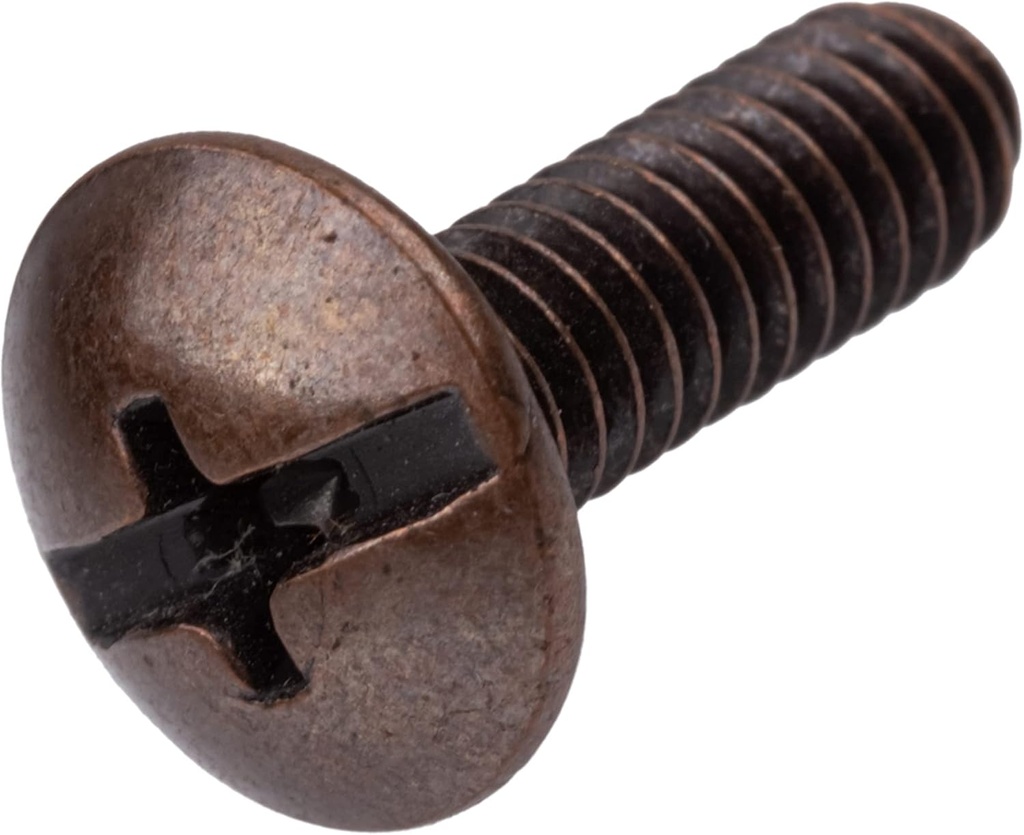 #8-32 X 1/2" Antique Copper Truss Head Machine Screws | Pack of 25 | Cabinet Door Knob, Dresser Drawer Pull Mounting Screws | MS1-SAC