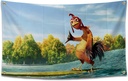 Chicken Flag Funny Poster Durable Man Cave Wall Flag with 4 Brass Grommets 3x5 Feet Tapestry for College Dorm Room Decor,Outdoor,Bedroom, Parties gifts, travel, filming,events,festivals.. high-resolution banner