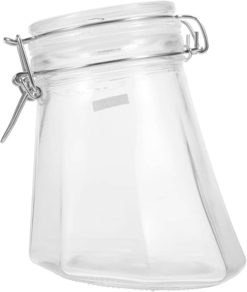 Decorative Airtight Glass Jar with Lid Storage Container for Cookies Candy Stylish Organization
