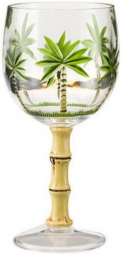 Set of 4 Unbreakable Stemmed Wine Glasses, 16oz Capacity, Shatterproof Acrylic, Elegant Tree Design