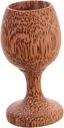 PRETYZOOM Elegant Wooden Goblet with Round Stem Multi-use Reusable Wooden Wine Mug for Water Camping Tea and Gifts Handcrafted Southeast Asian Craftsmanship